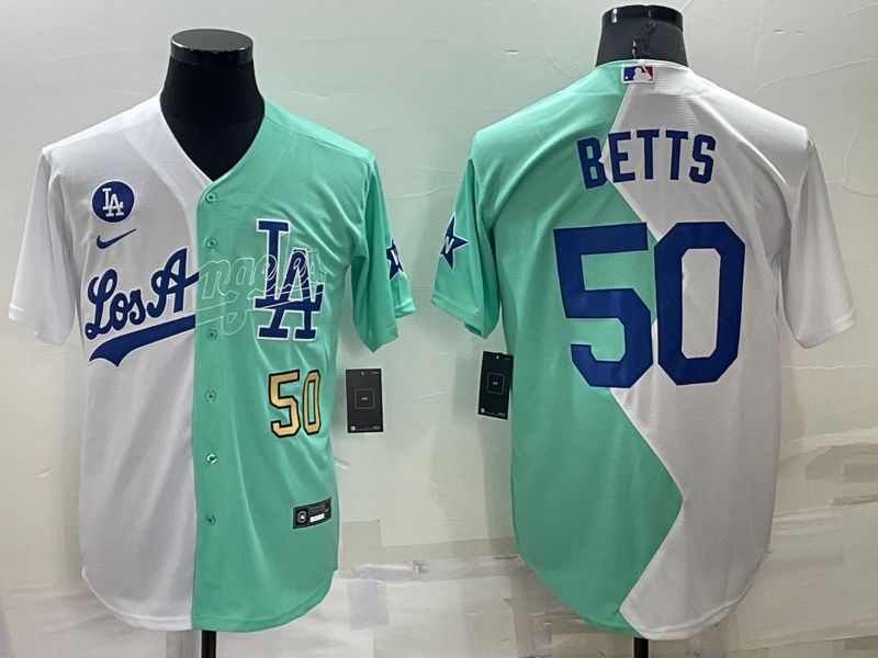 Men Los Angeles Dodgers 50 Betts green white Nike 2022 MLB Jersey1